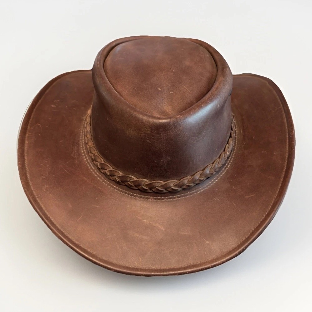 Jackaroo Leather Hat M/L Braided Band Made in Australia Bush Hat Cowboy - Picture 2 of 10